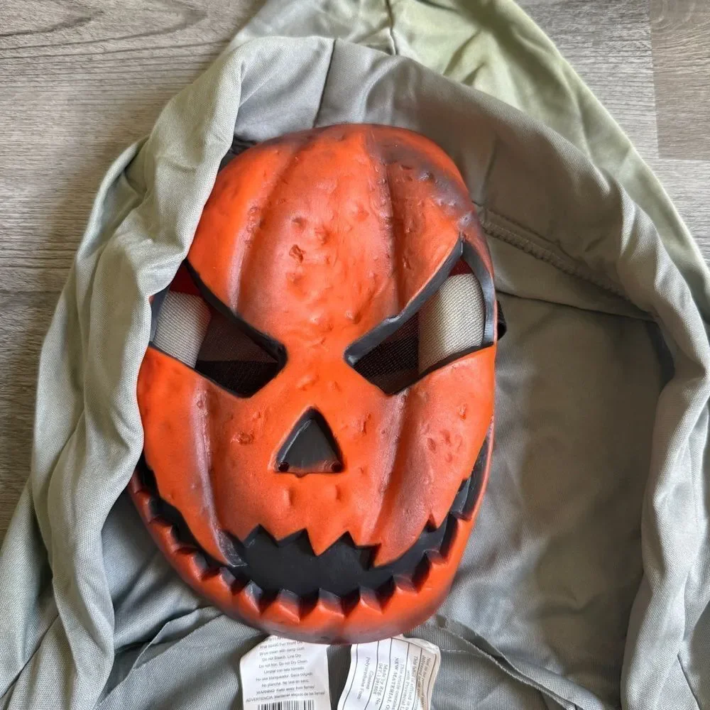 Bleeding Pumpkin Kids Costume Halloween Green and Orange Large Youth